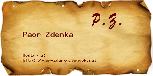 Paor Zdenka névjegykártya